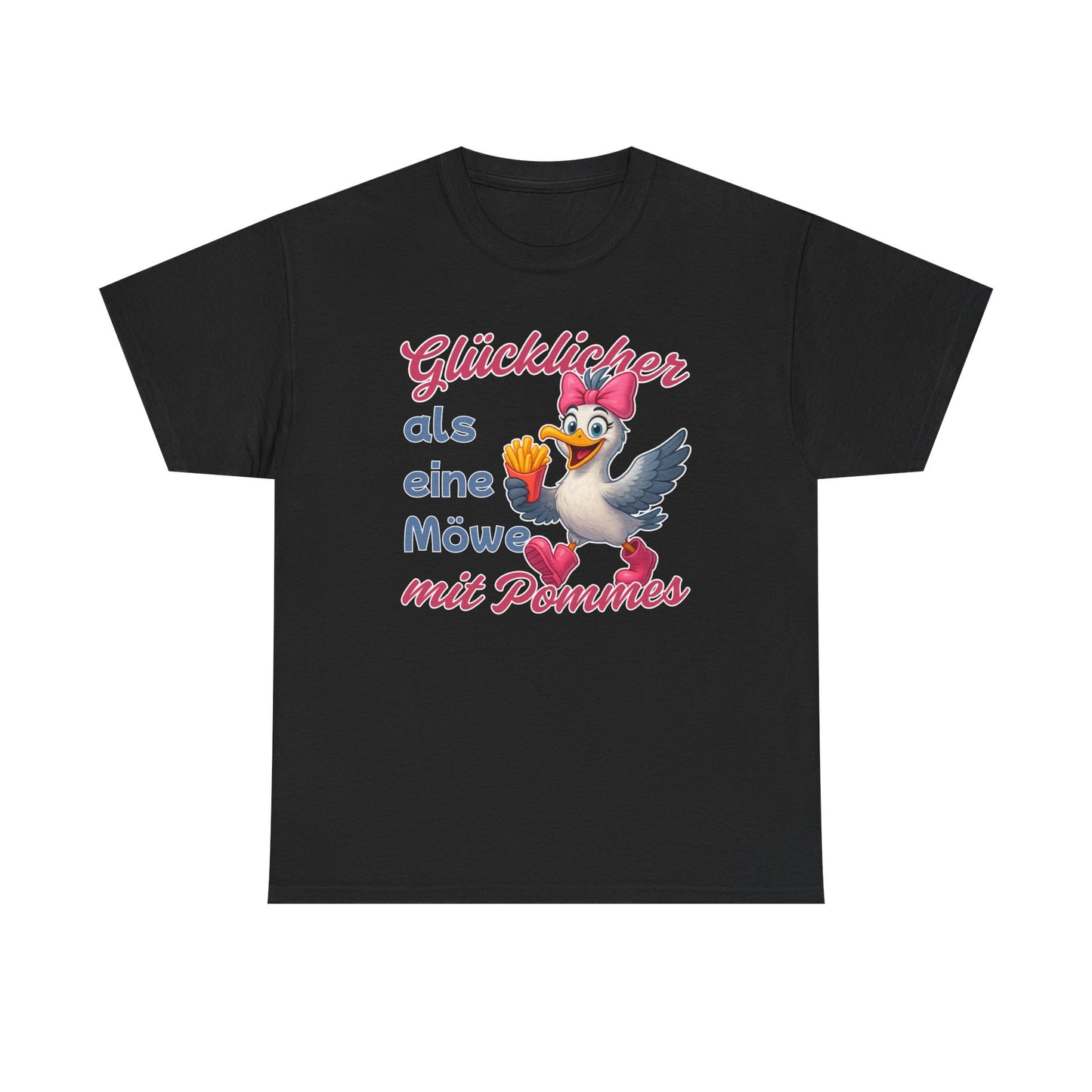 Partnerlook T-Shirt "Pommesdiebin - Möwe mit Schleife" S-5XL