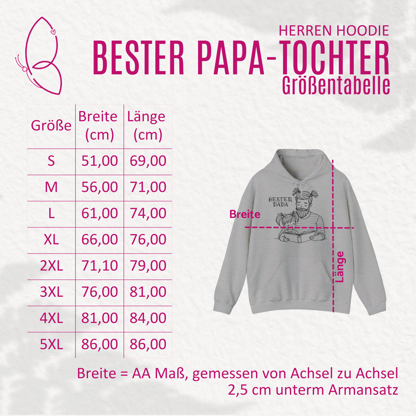 Hoodie "Bester Papa - Tochter" S-5XL für Mädchen-Papas zum Vatertag