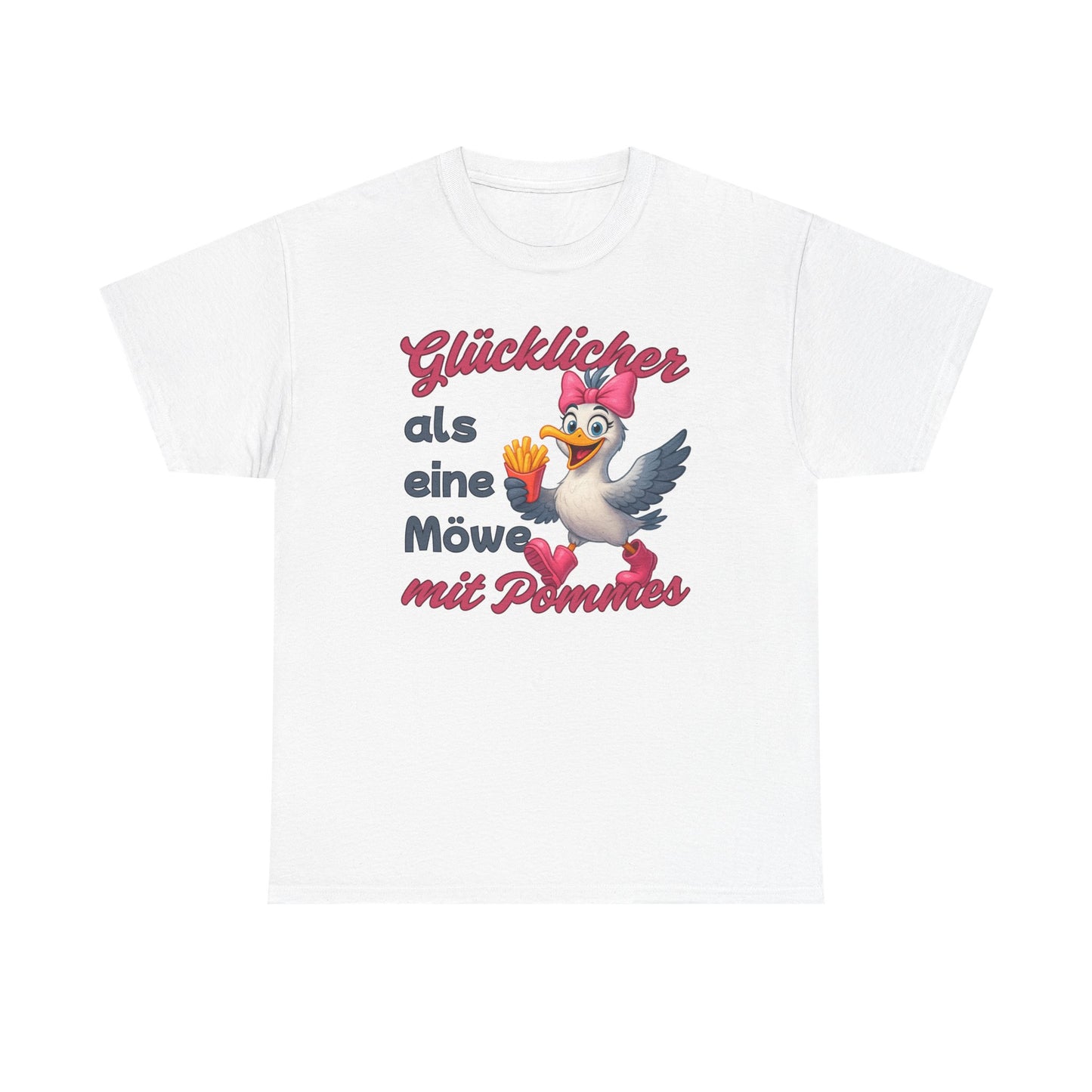 Partnerlook T-Shirt "Pommesdiebin - Möwe mit Schleife" S-5XL