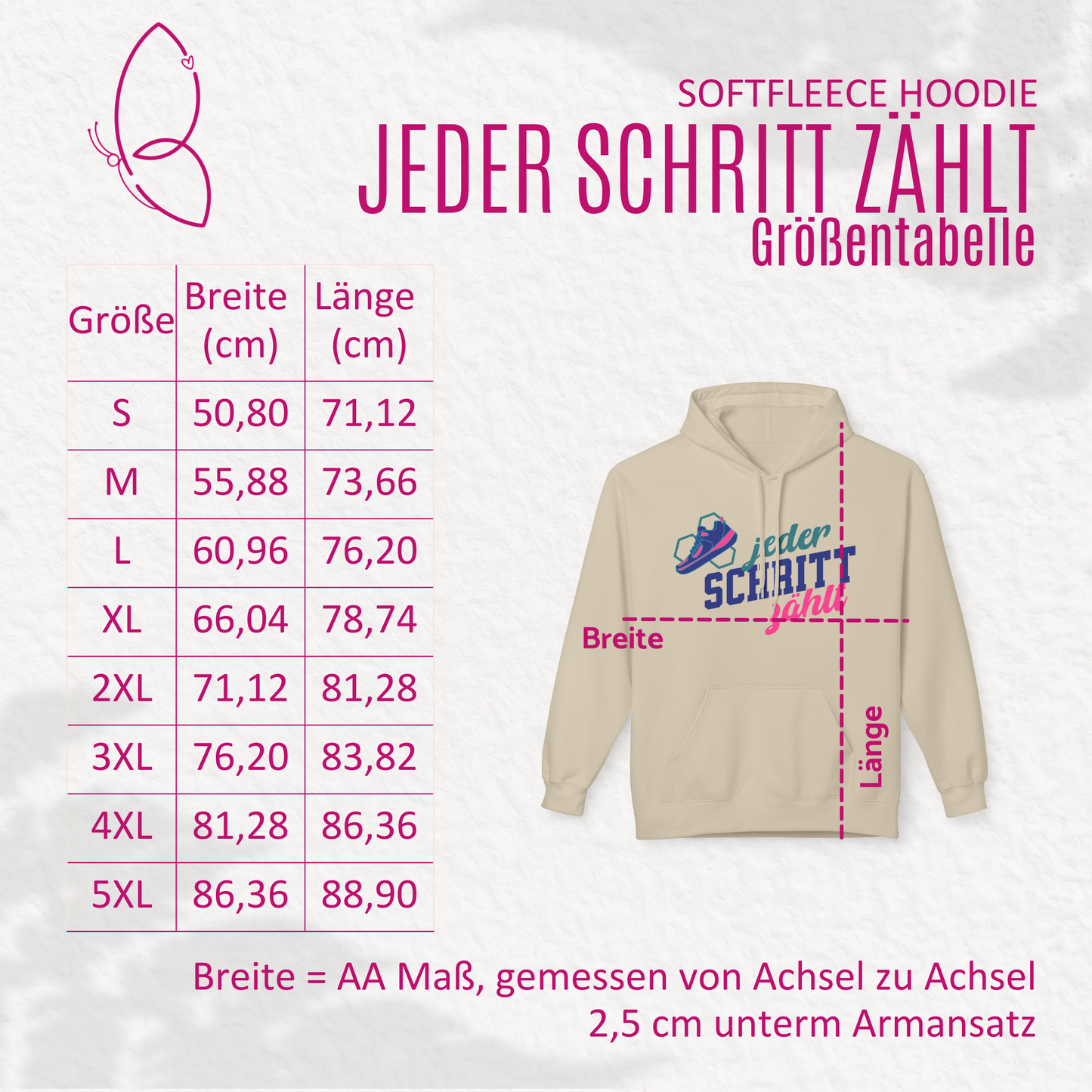 Hoodie "jeder Schritt zählt" S-5XL Premiumsoft-Qualität