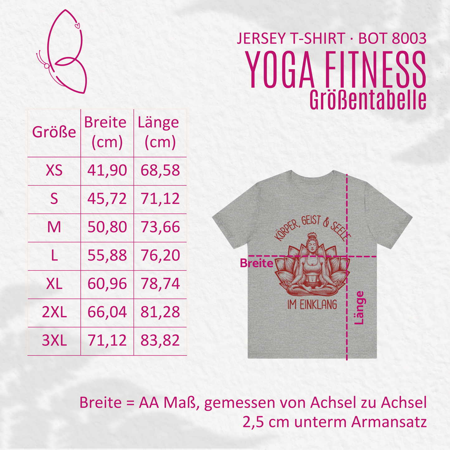 Jersey T-Shirt "Yoga Fitness" XS-2XL