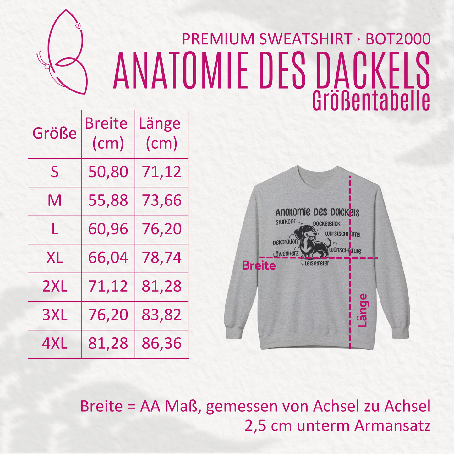 Hundehalter Premium Sweatshirt "Anatomie des Dackels" S-4XL