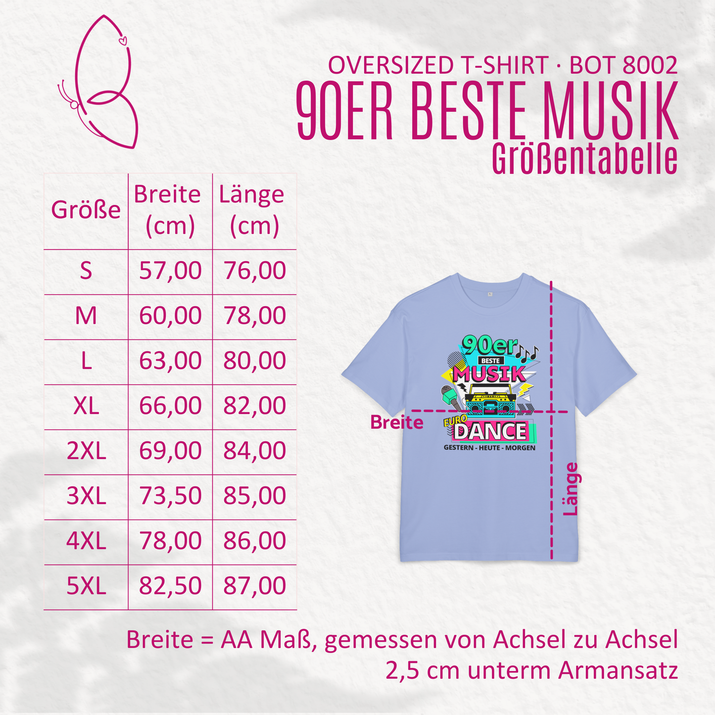 Oversize T-Shirt "90er beste Musik" S-5XL
