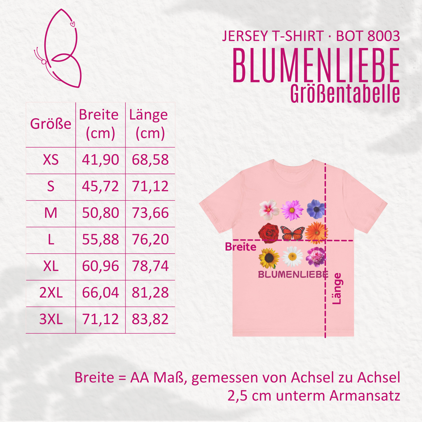 Jersey T-Shirt „Blumenliebe“ – XS-2XL