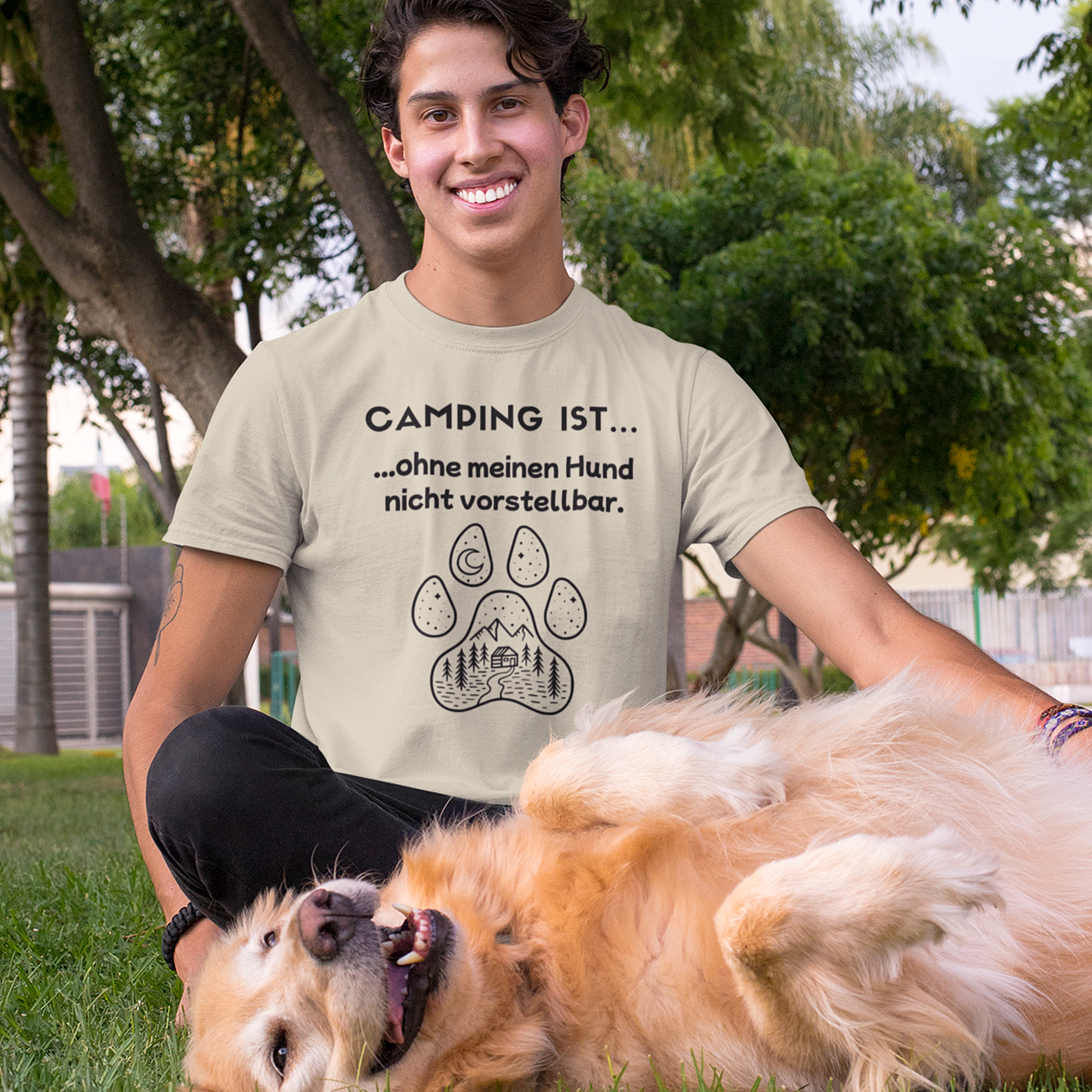 T-Shirt "Camping ist... - Hundepfote" S-5XL