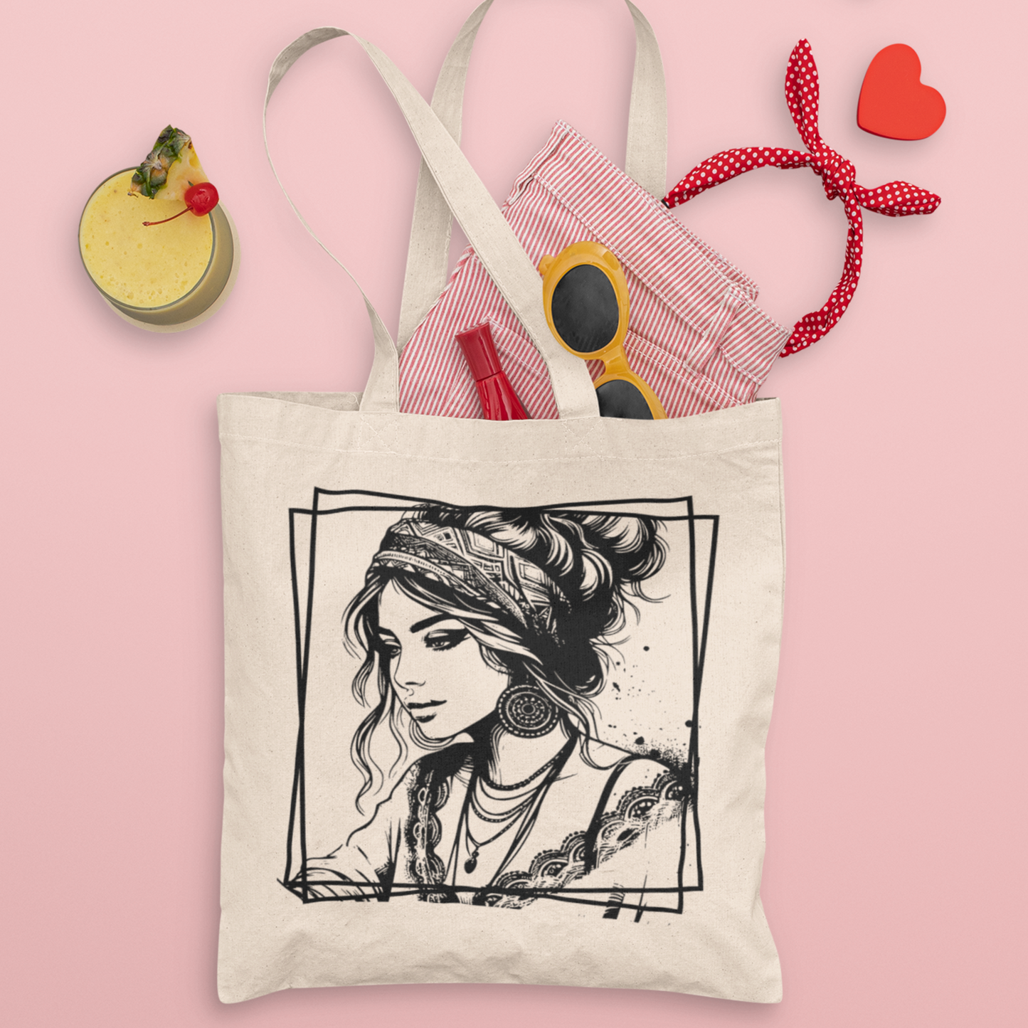 Tragetasche "Boheme" aus 100% Baumwolle