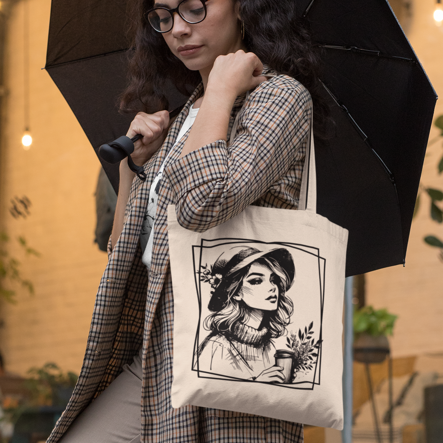 Tragetasche "Kaffeepause" aus 100% Baumwolle