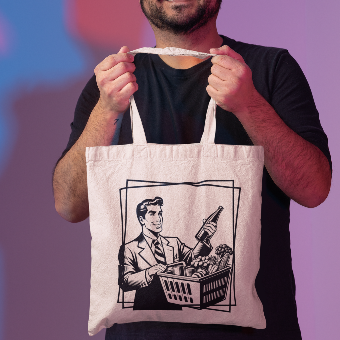 Tragetasche "Männereinkauf" aus 100% Baumwolle