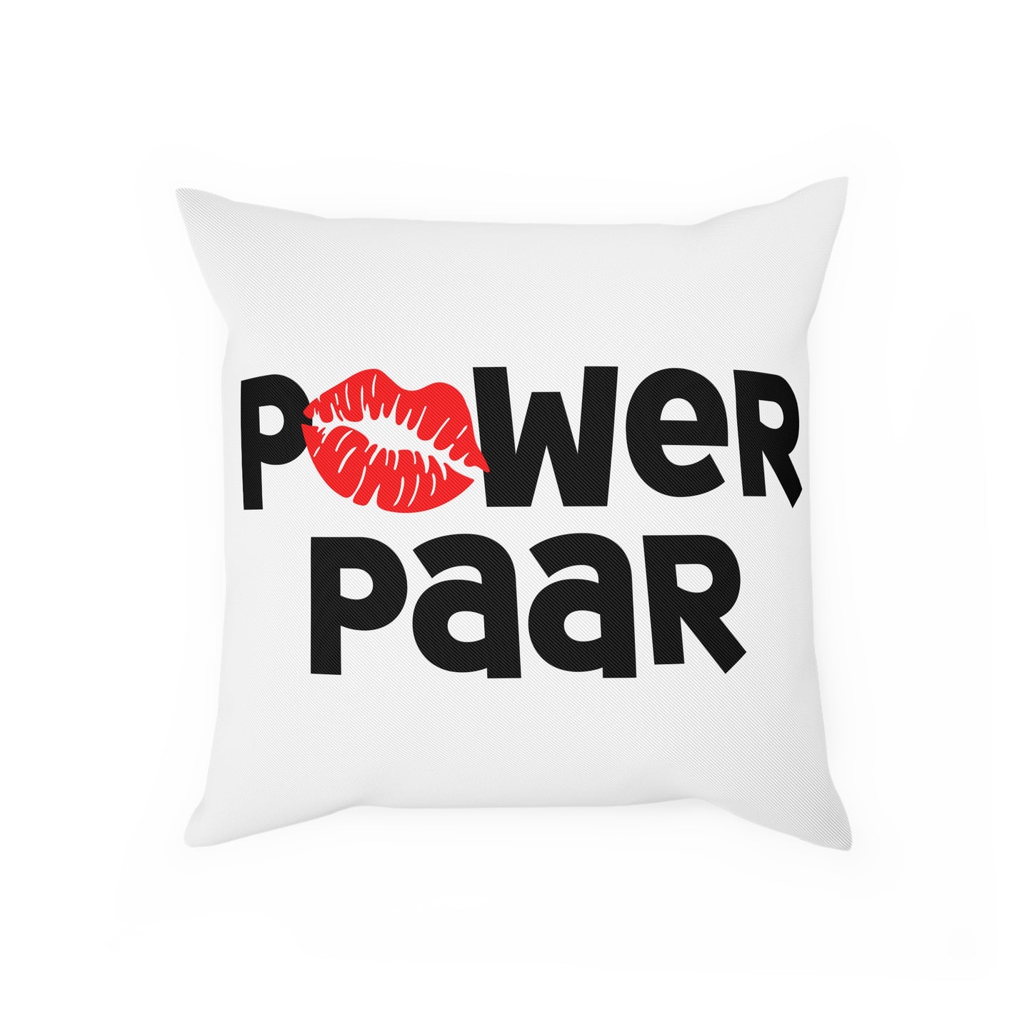 Weißes Deko Sofakissen "Power Paar" in 2 Größen