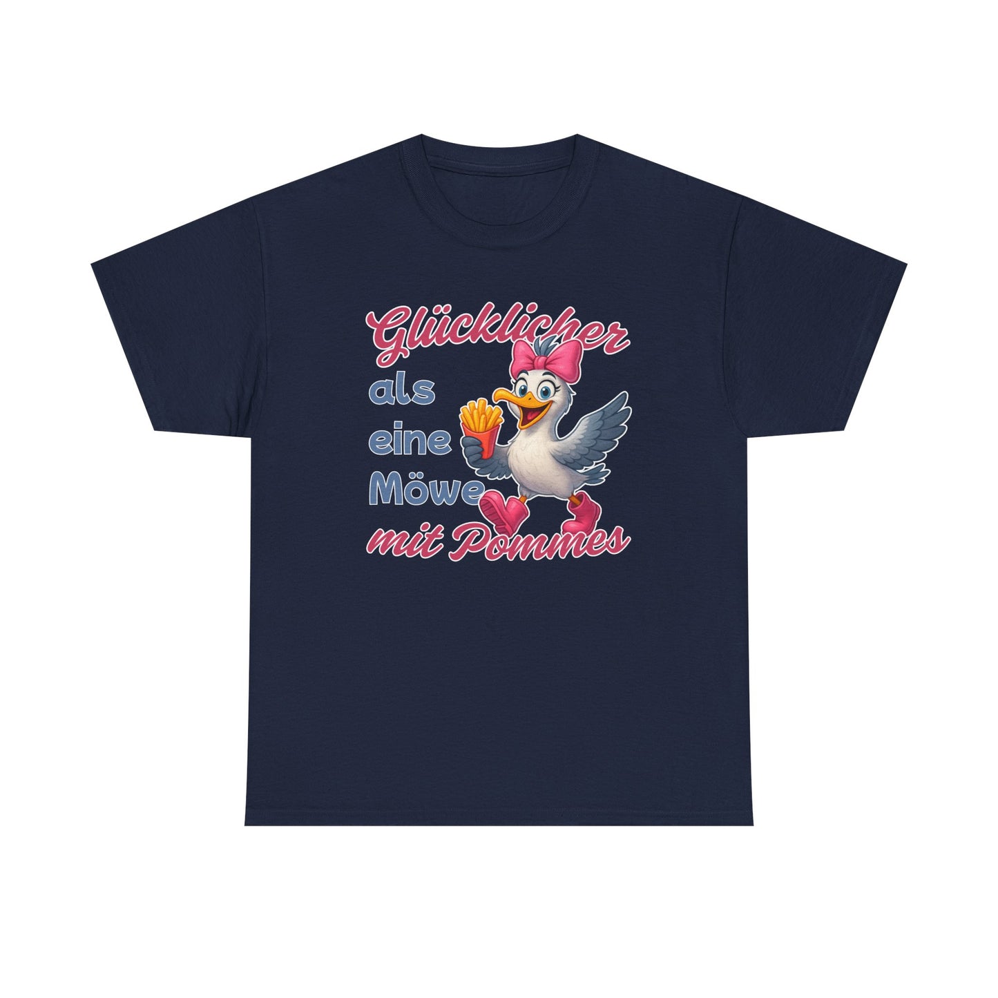 Partnerlook T-Shirt "Pommesdiebin - Möwe mit Schleife" S-5XL