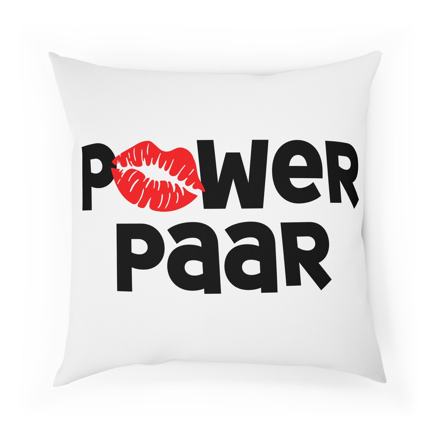 Weißes Deko Sofakissen "Power Paar" in 2 Größen