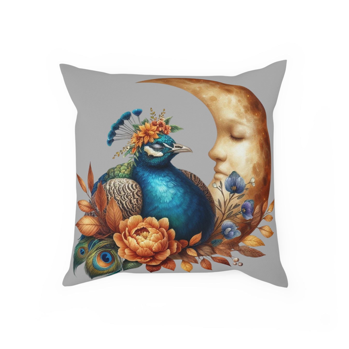 Kissen "Pfau und Mond"