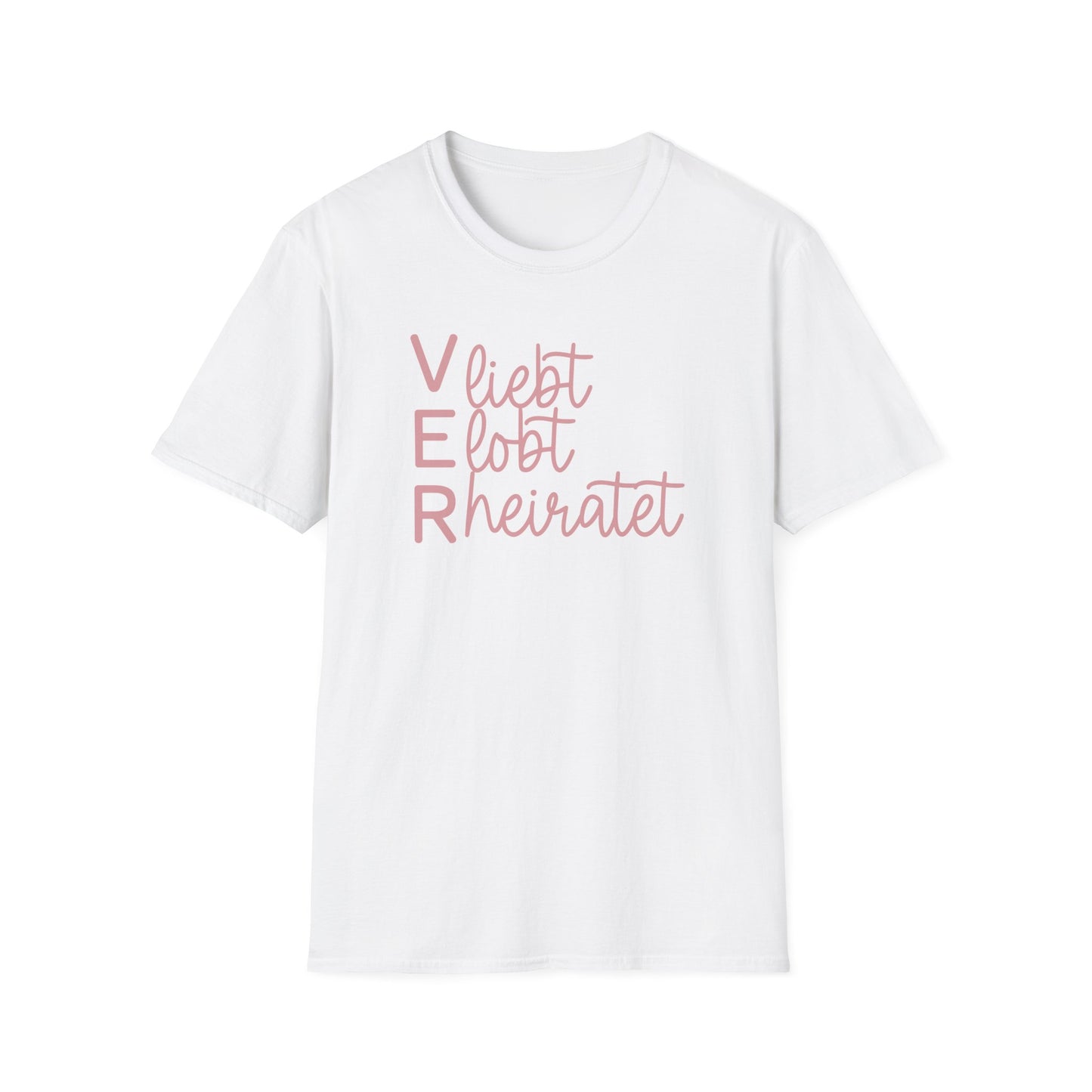 JGA/ Hochzeit T-Shirt "Verliebt, verlobt, verheiratet" S-5XL