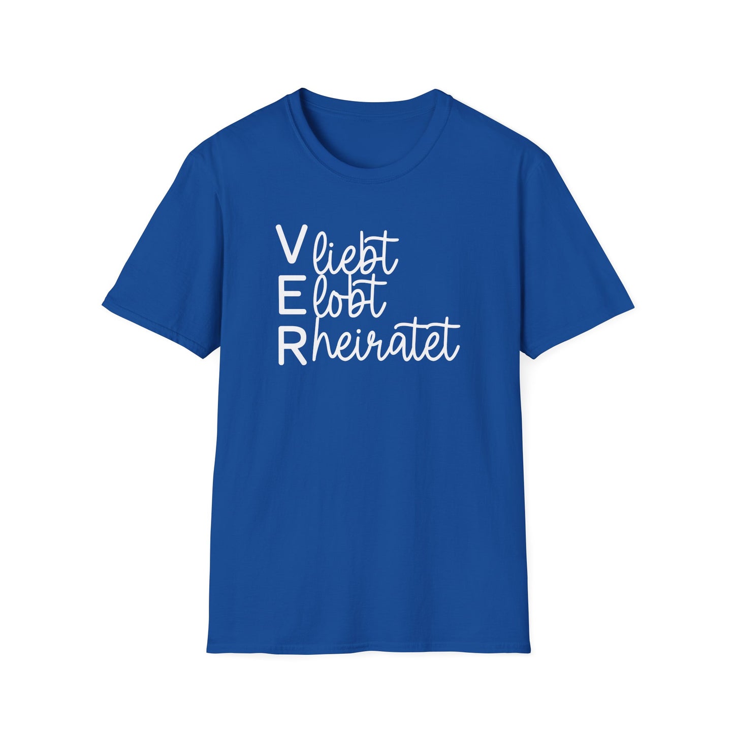 JGA/ Hochzeit T-Shirt "Verliebt, verlobt, verheiratet" S-5XL