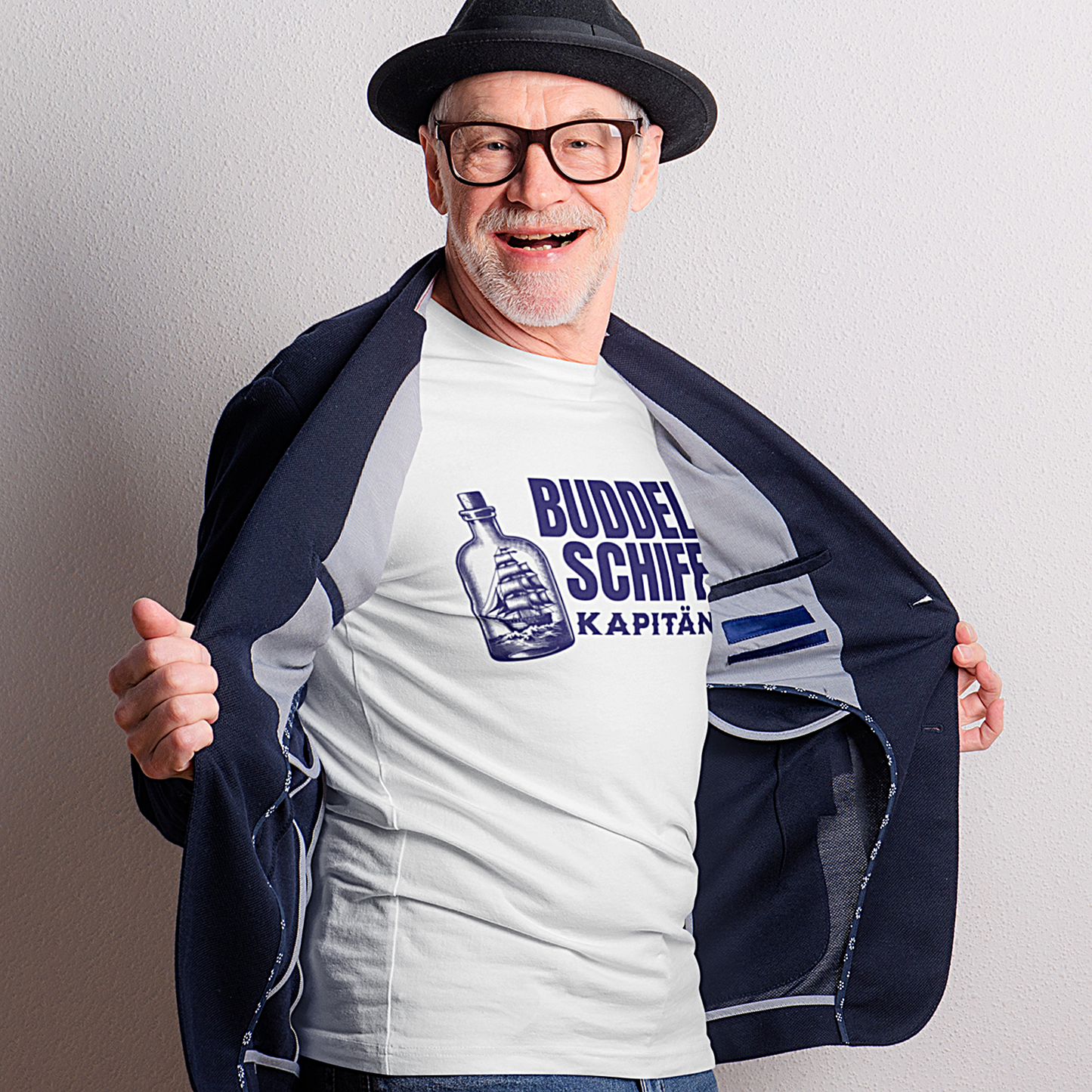 Maritimes T-Shirt "Buddelschiff Kapitän" S-5XL