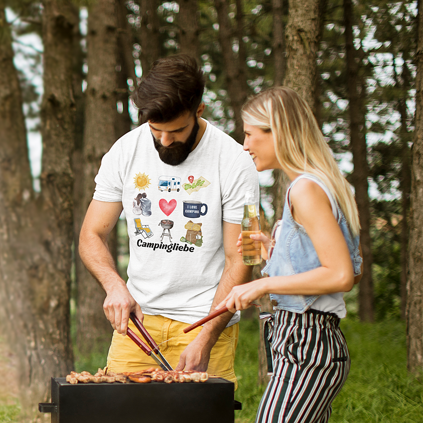 Premium T-Shirt "Campingliebe" bis 5XL