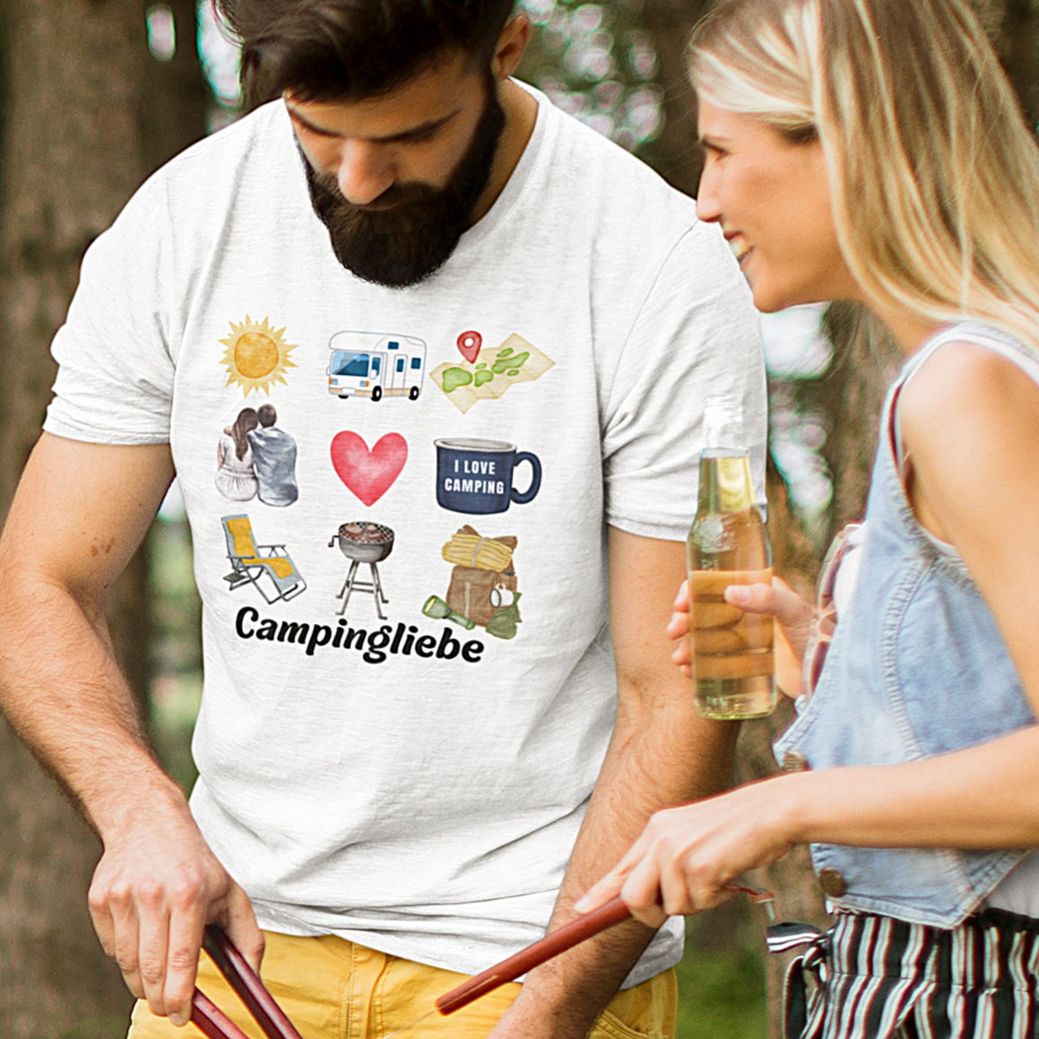 Premium T-Shirt "Campingliebe" bis 5XL