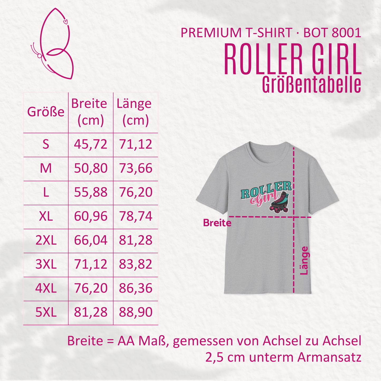 Rollschuh/Skate Premium T-Shirt "Roller Girl" S-5XL