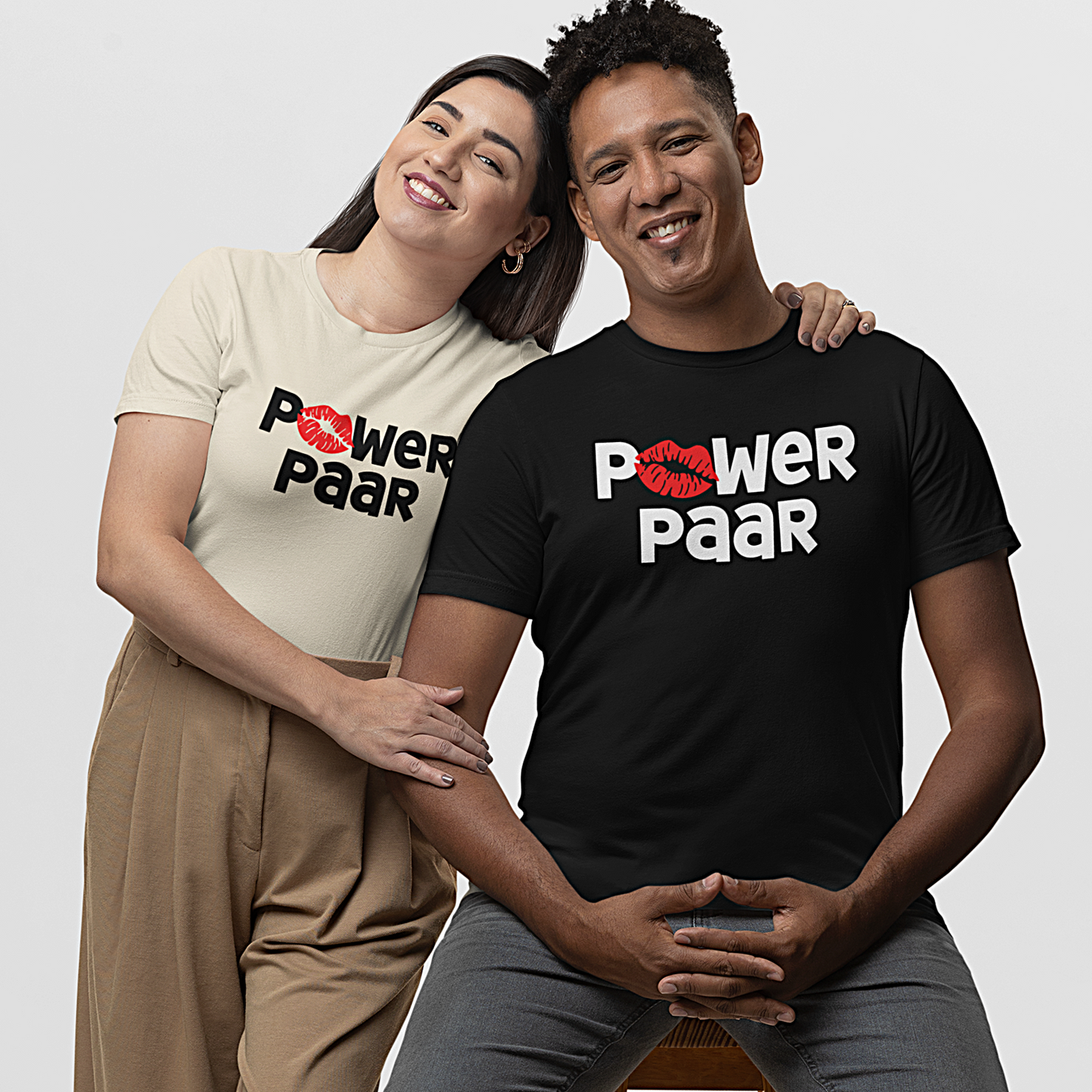 Partnerlook Premium T-Shirt "Powerpaar" S-5XL