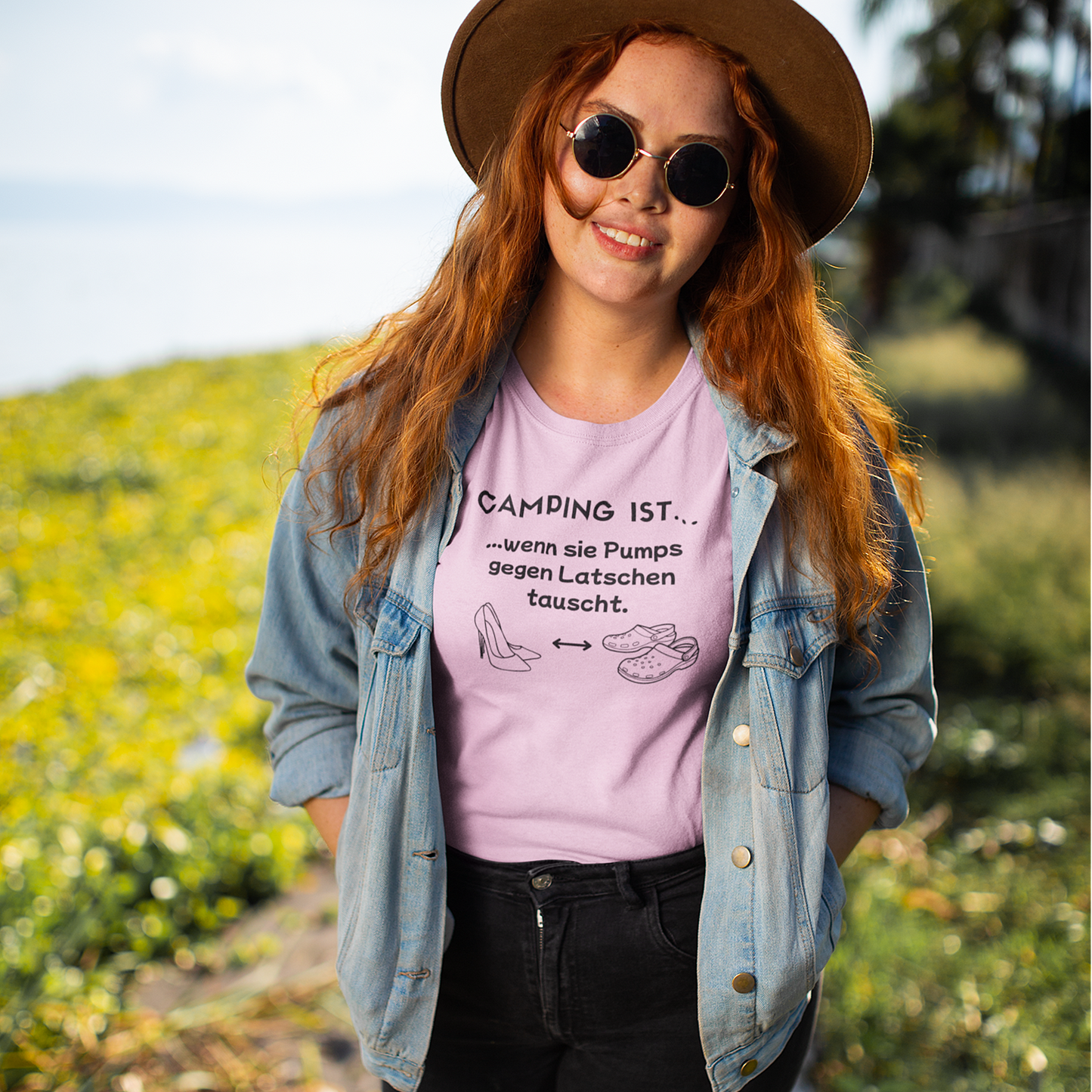 T-Shirt "Camping ist..."- Pumps S-5XL