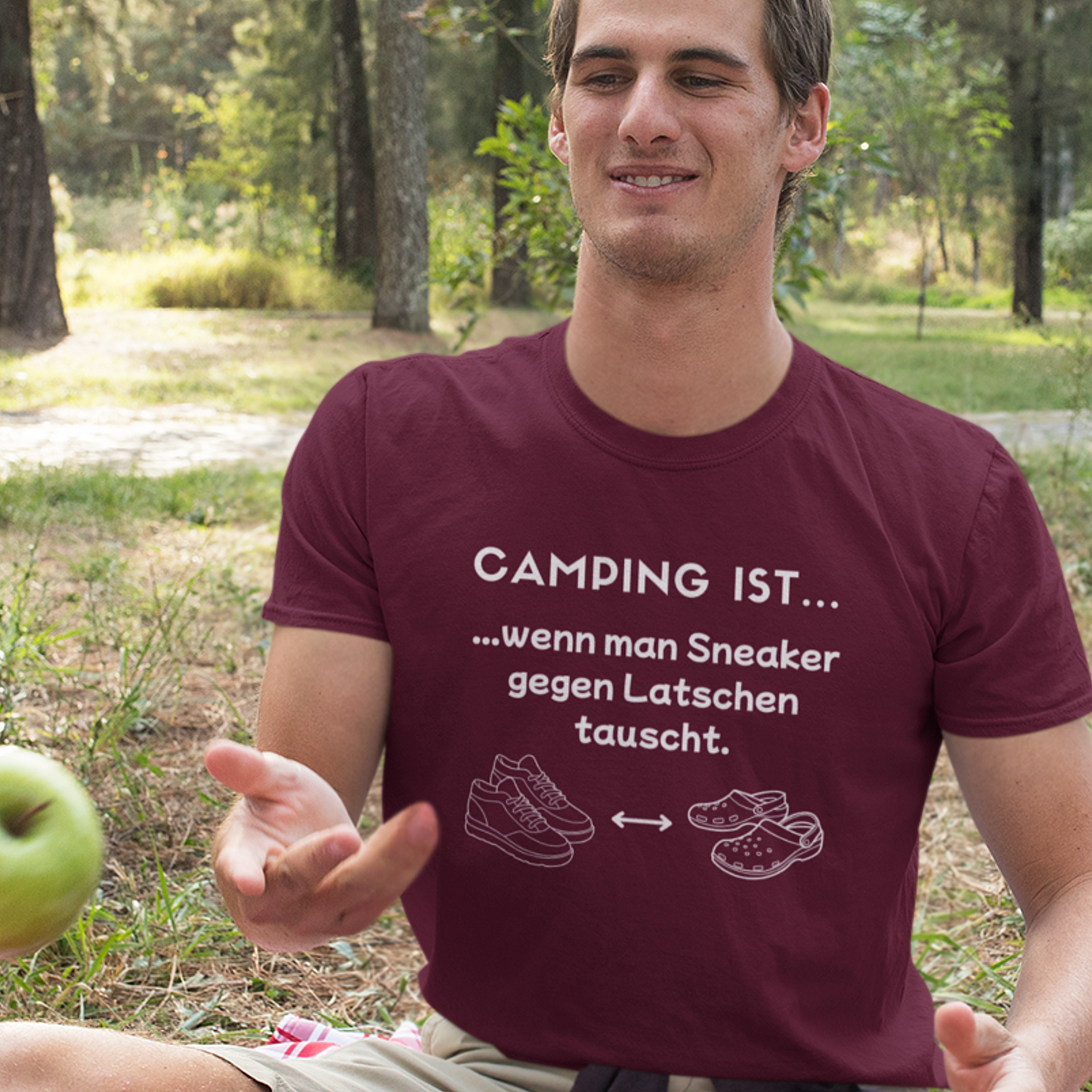 T-Shirt "Camping ist..."- Sneaker S-5XL