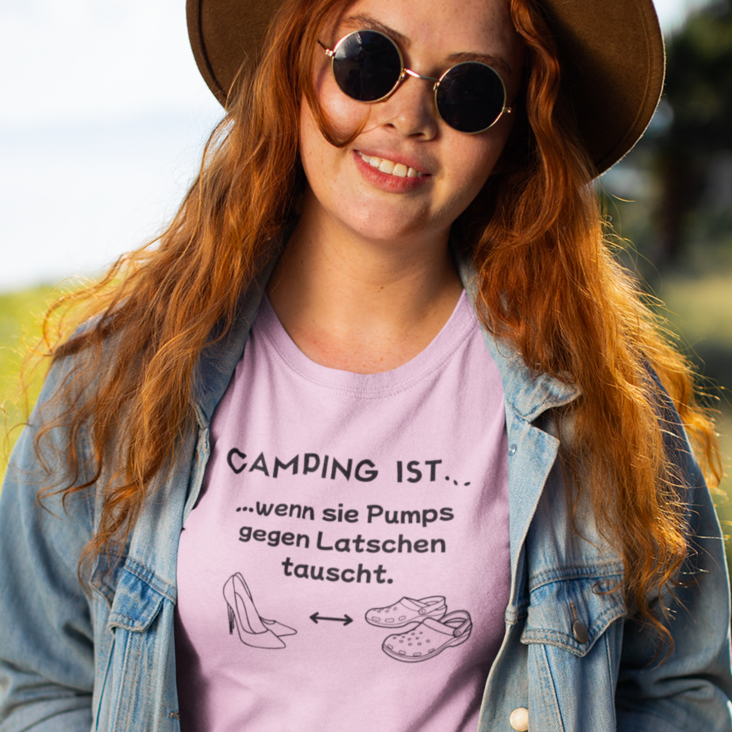 T-Shirt "Camping ist..."- Pumps S-5XL
