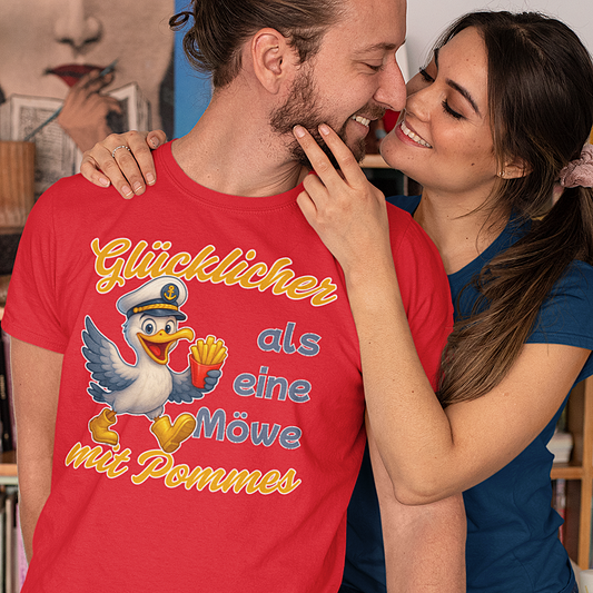 Partnerlook T-Shirt "Pommesdieb Möwe Kapitän" S-5XL