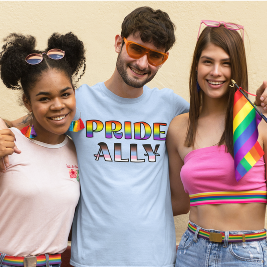 "PRIDE ALLY" T-Shirt – LGBTQIA+ im Regenbogendesign S-5XL