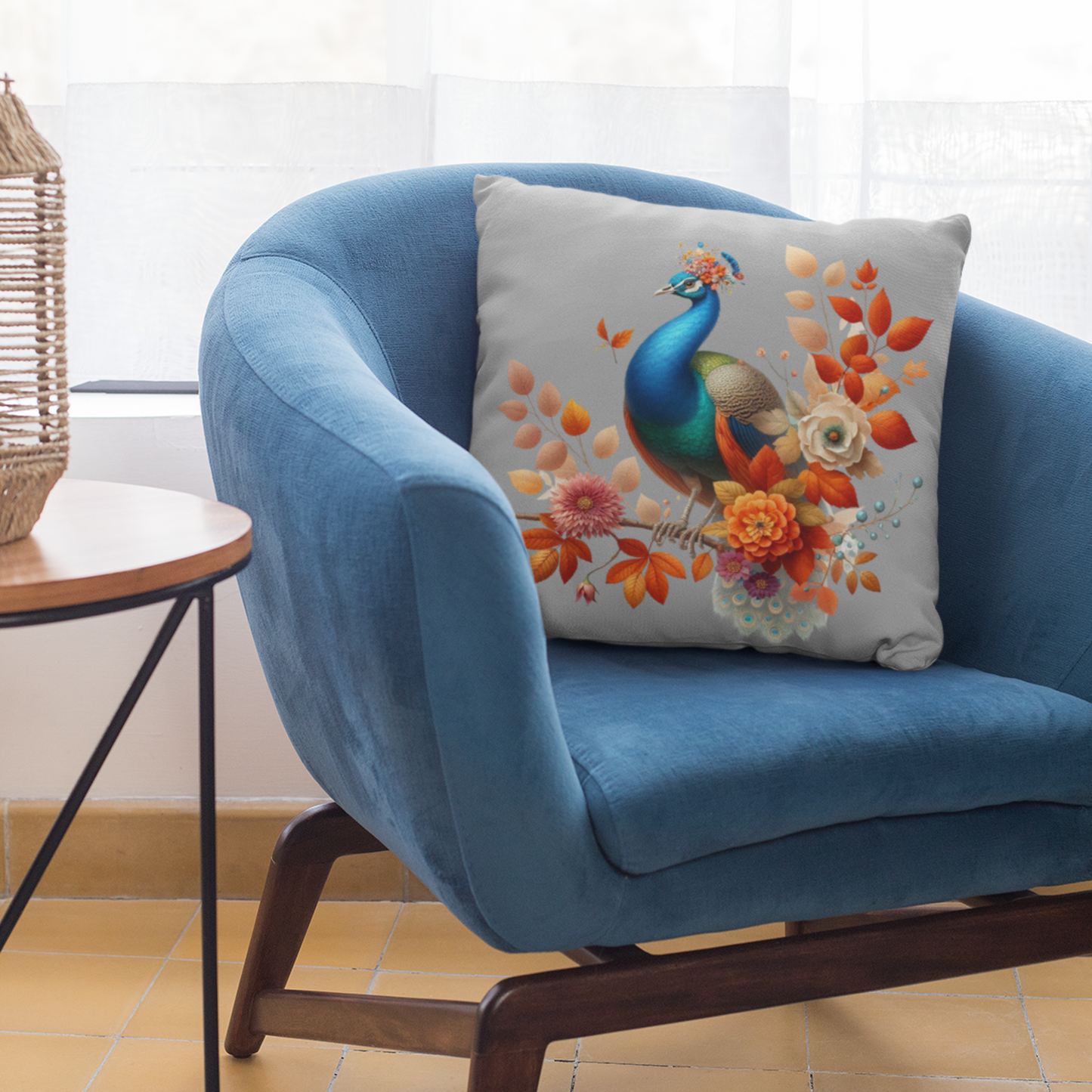 Kissen "Pfau auf Ast"
