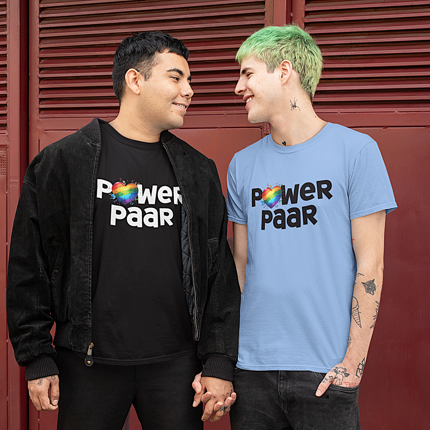 LGBTQ+ Premium T-Shirt "Powerpaar" S-5XL Partnerlook für queere Paare